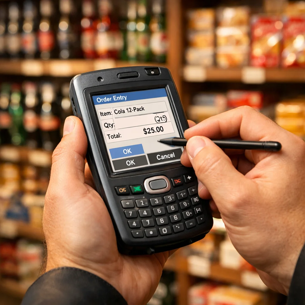 Prise de commande sur le terrain